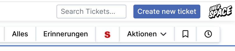 ein Screenshot aus dem Request Tracker, der das “S”-Symbol zeigt